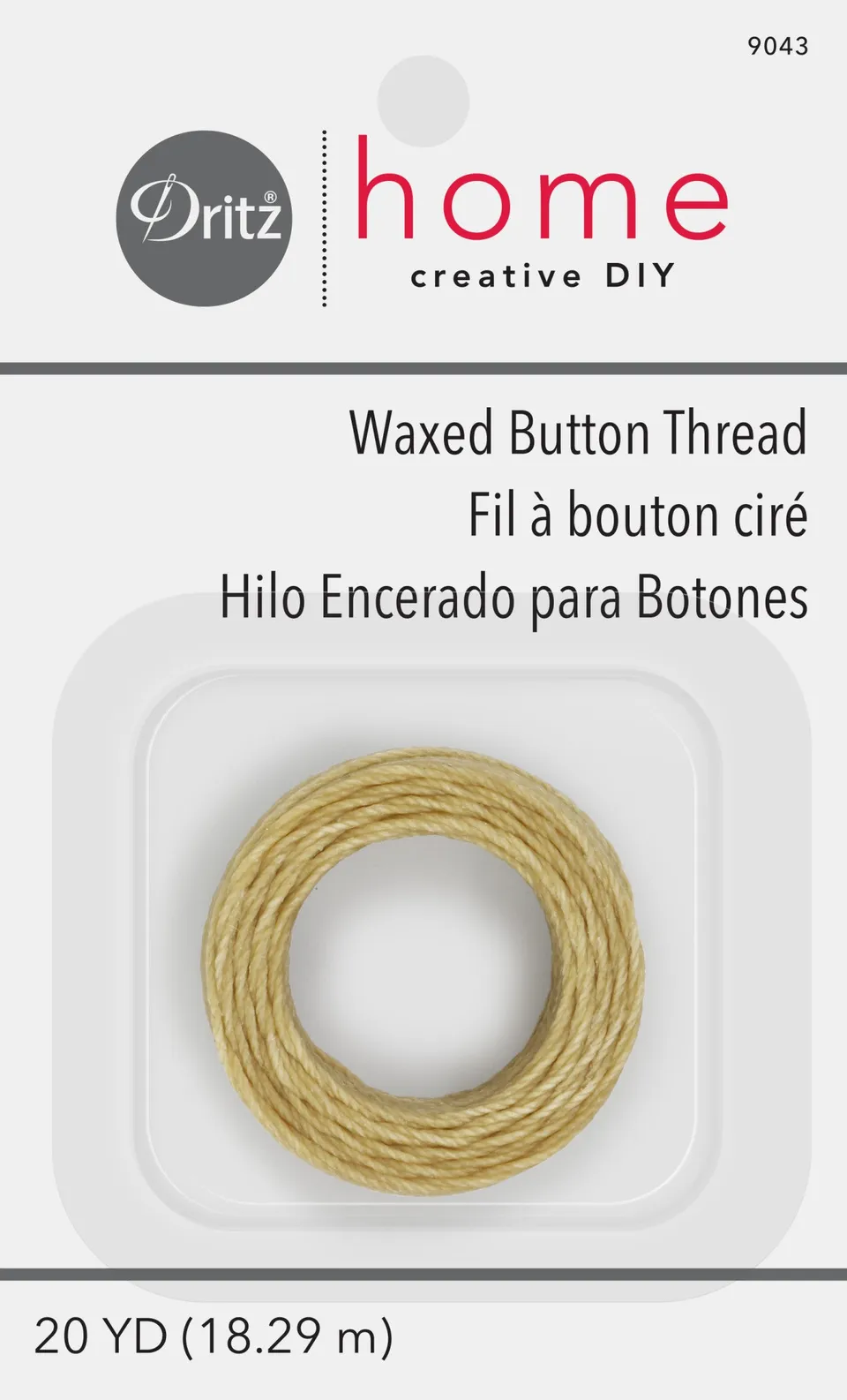 Dritz Thread Fil bouton ciré naturel 18 m
