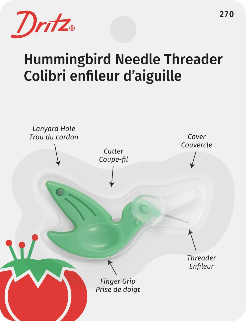 Dritz enfile-aiguille colibri avec coupe-fil
