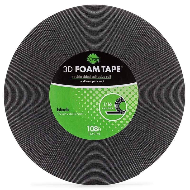 HeatnBond iCraft 3D Foam ruban mousse noir jumbo 108 ft relief