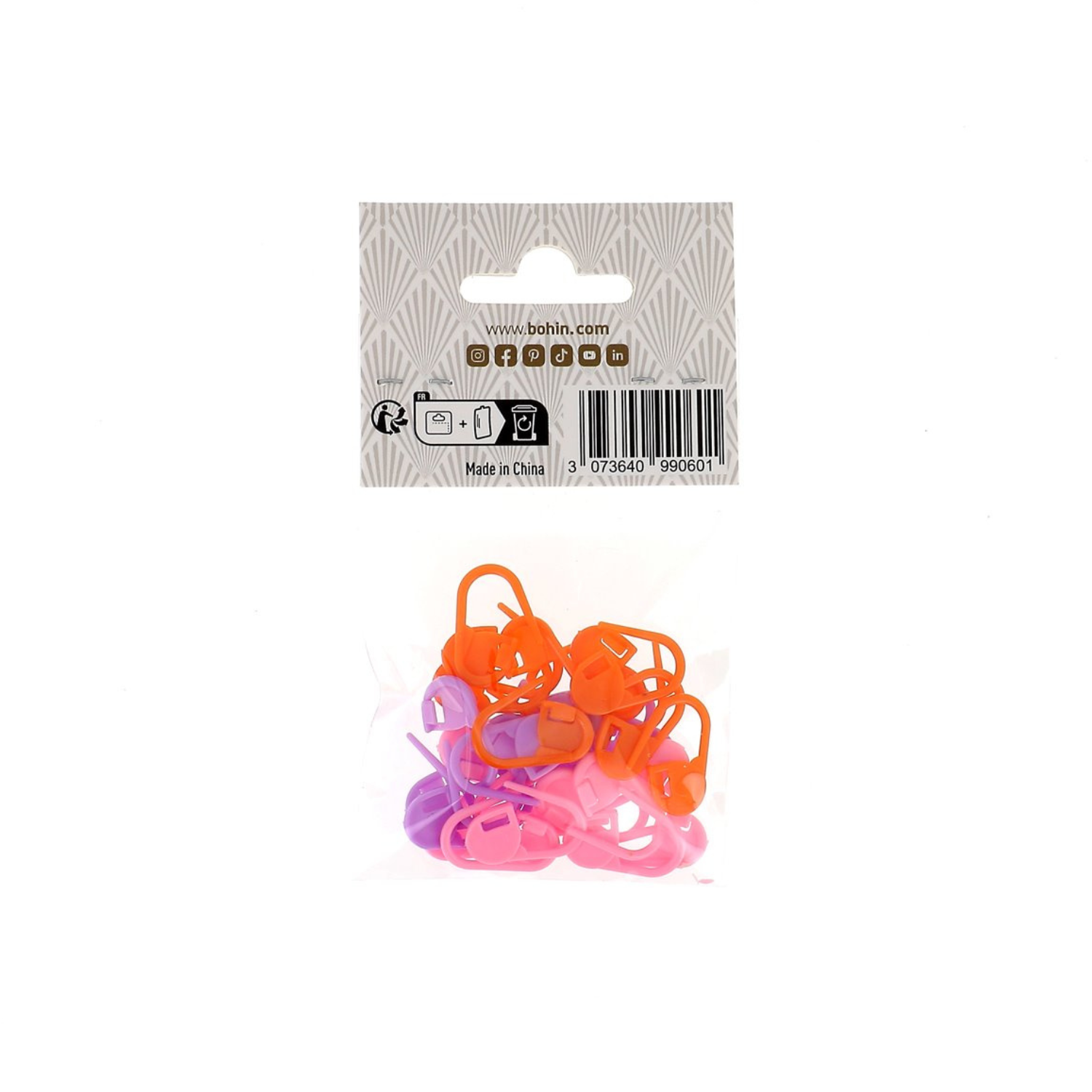 Bohin Tricot & Crochet marqueurs mailles 30 pièces couleur