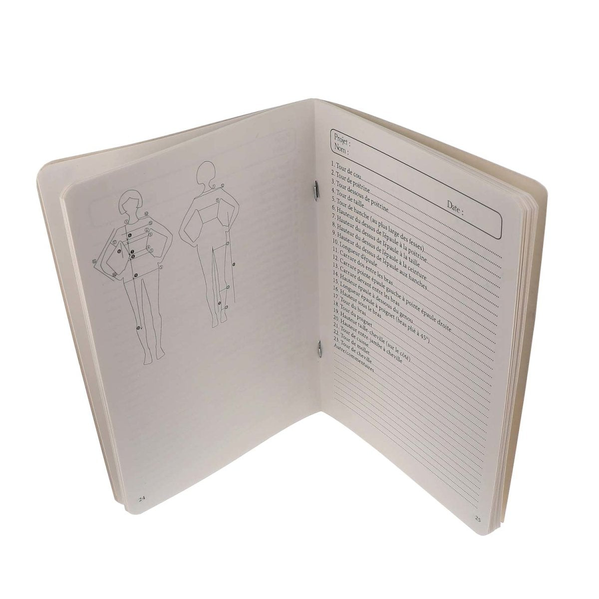 Bohin Carnet de couture Marée haute 48 pages mesures