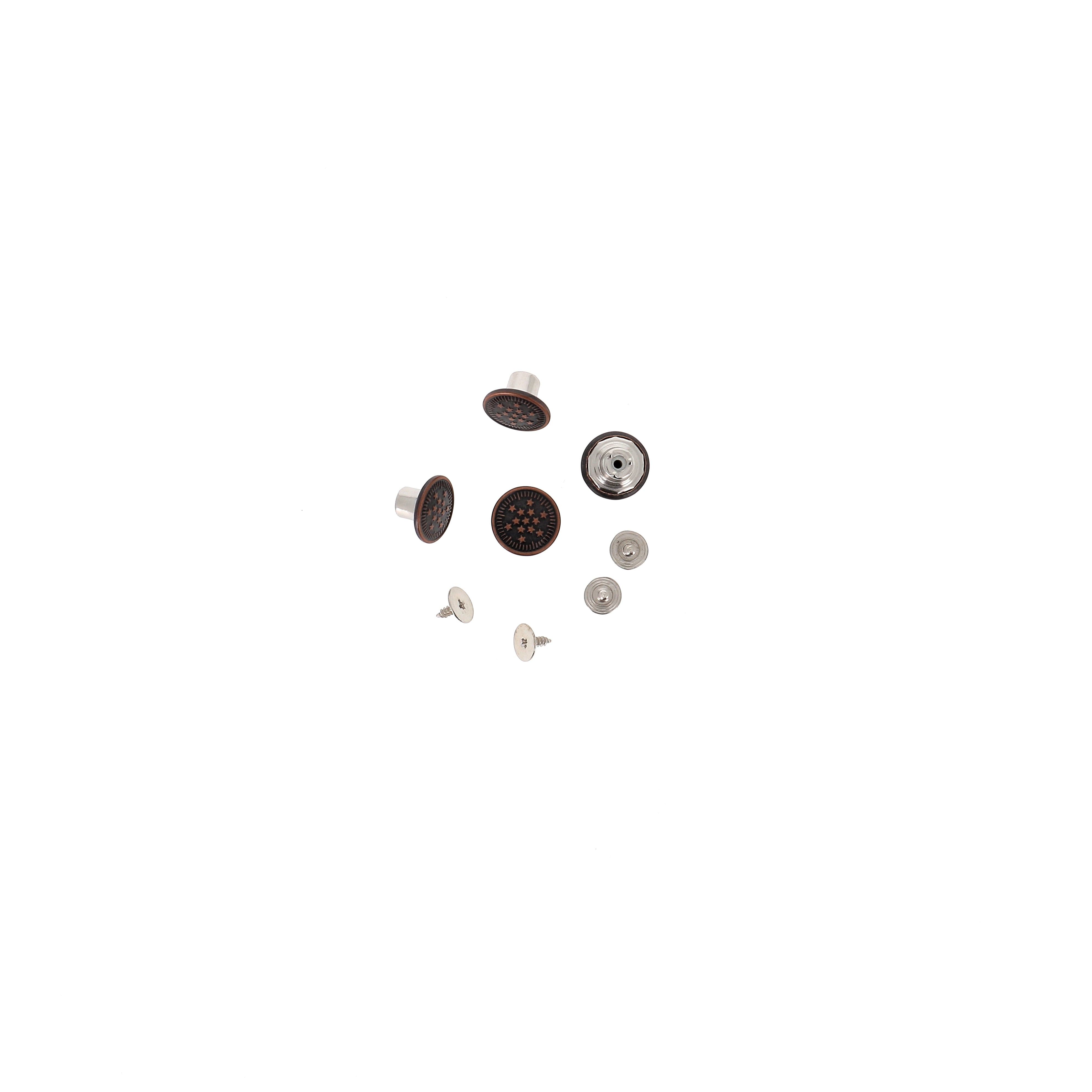 Bohin bouton jean à visser denim bronze 14 mm
