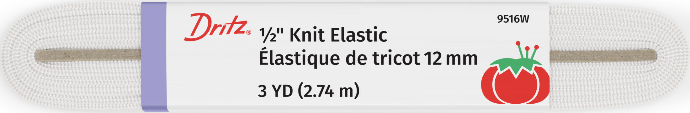 Dritz Élastique tricoté blanc 12 mm x 2,7 m couture