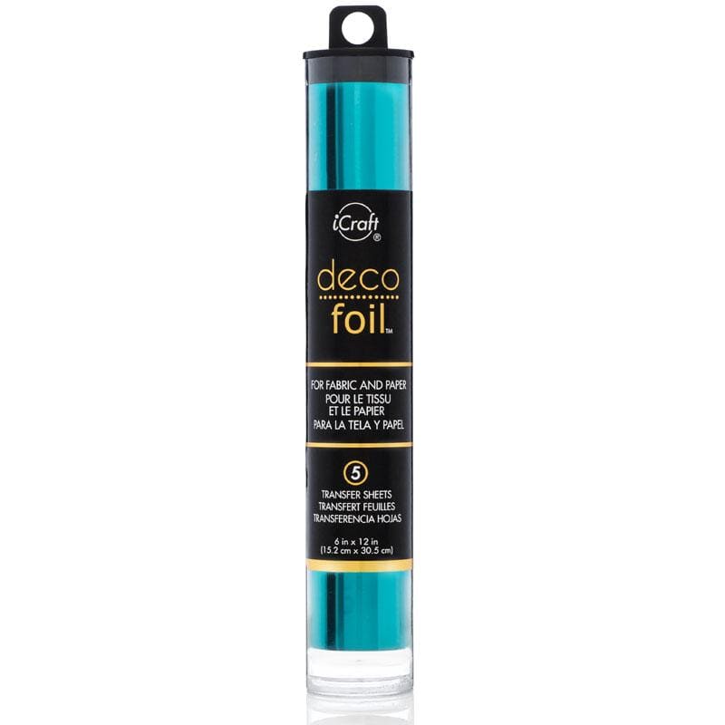 Deco Foil Teal feuille foil transfert 5 feuilles turquoise tissu