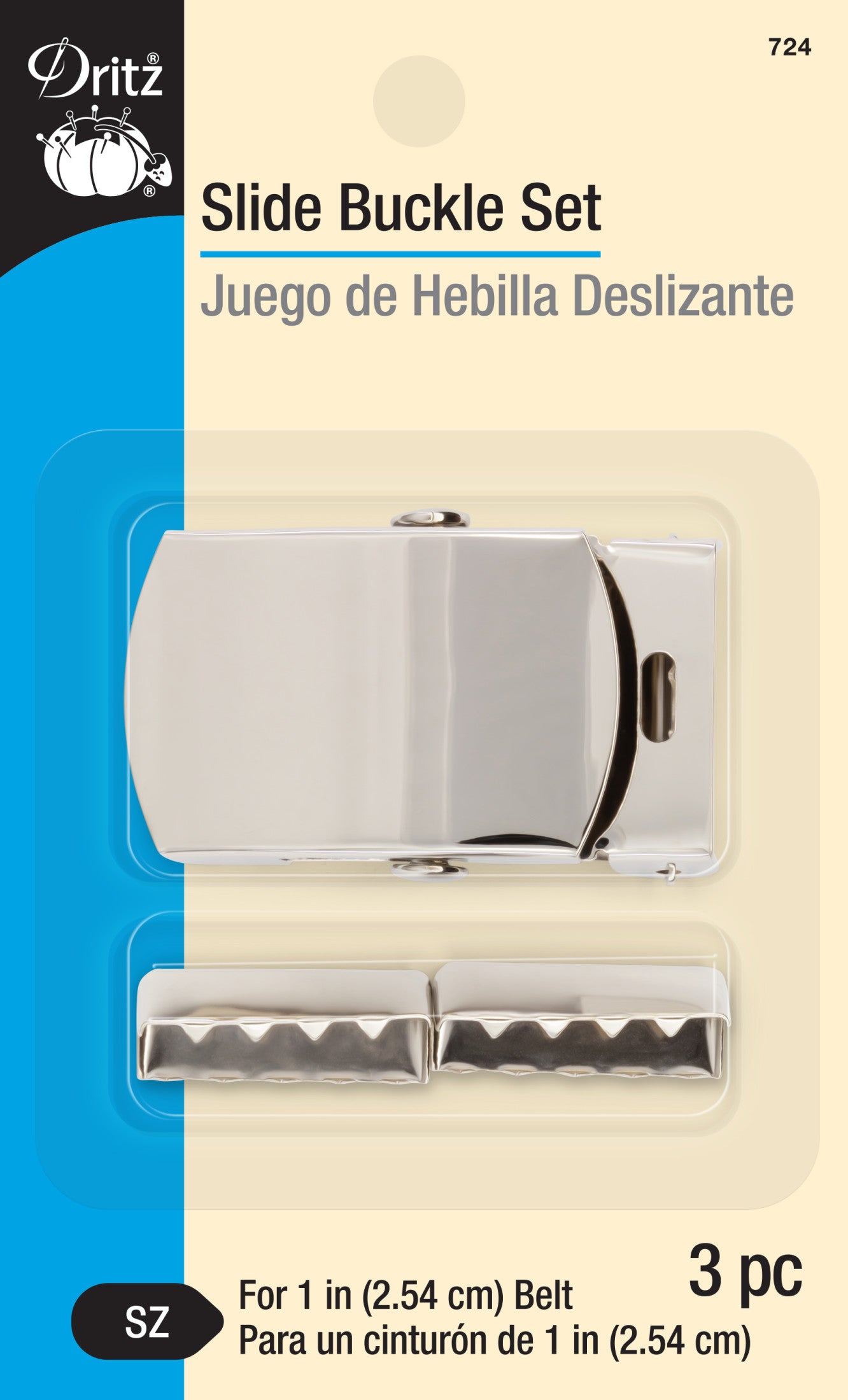 Dritz 724 boucle coulissante nickel 25 mm + embouts