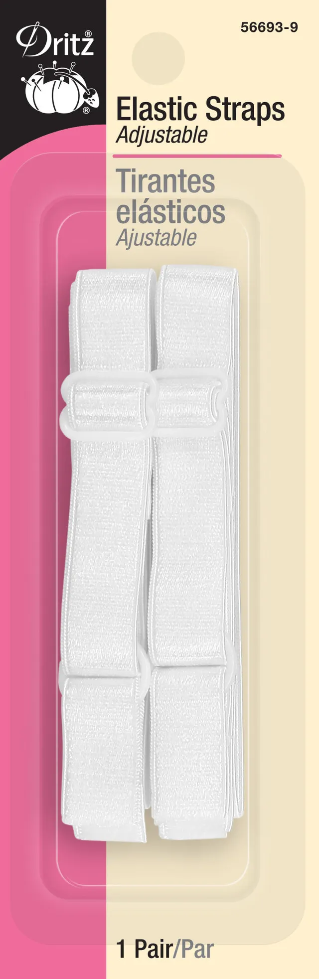 Dritz 56693-9 bretelles élastiques blanches réglables paire