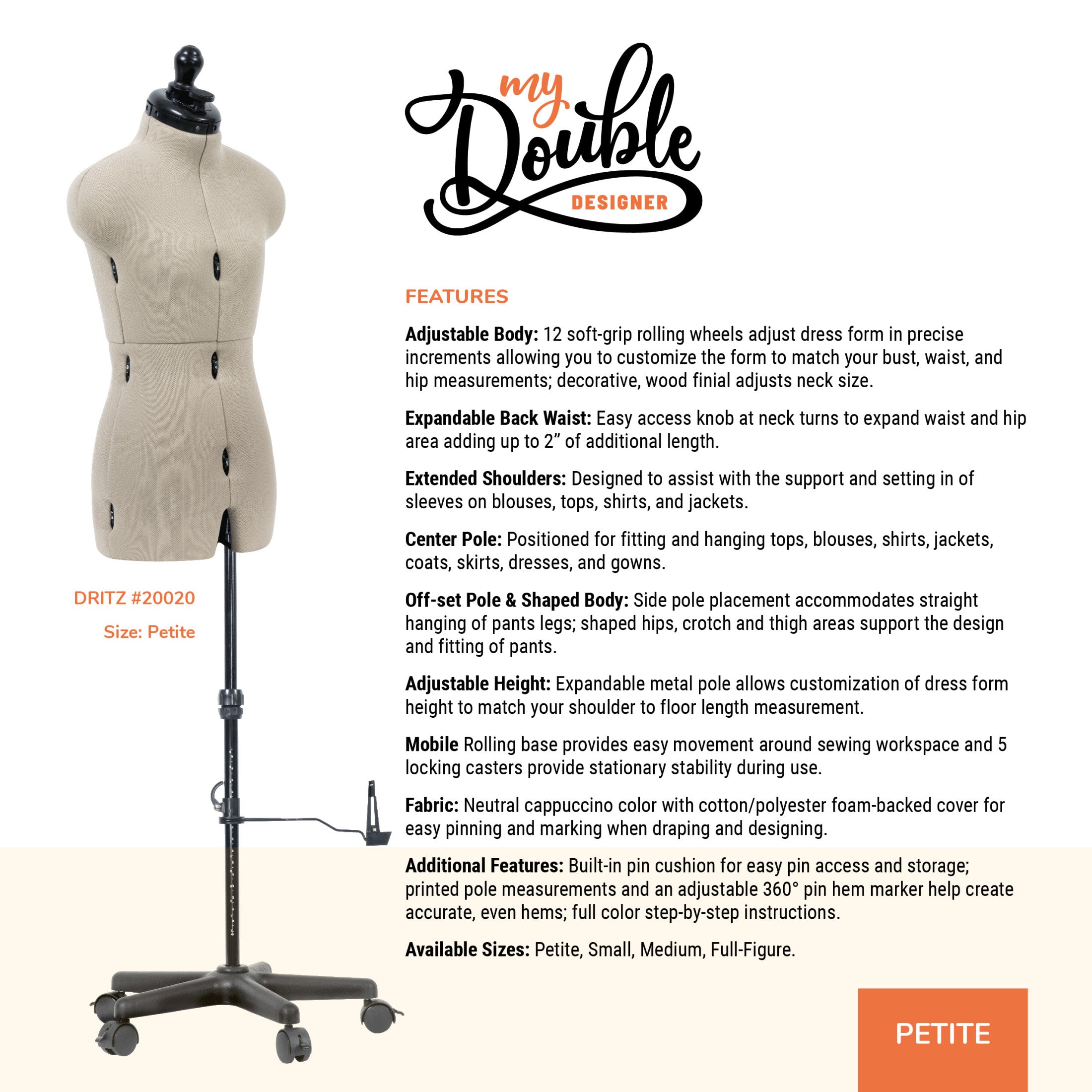 Dritz My Double Mannequin Réglable Medium Couture