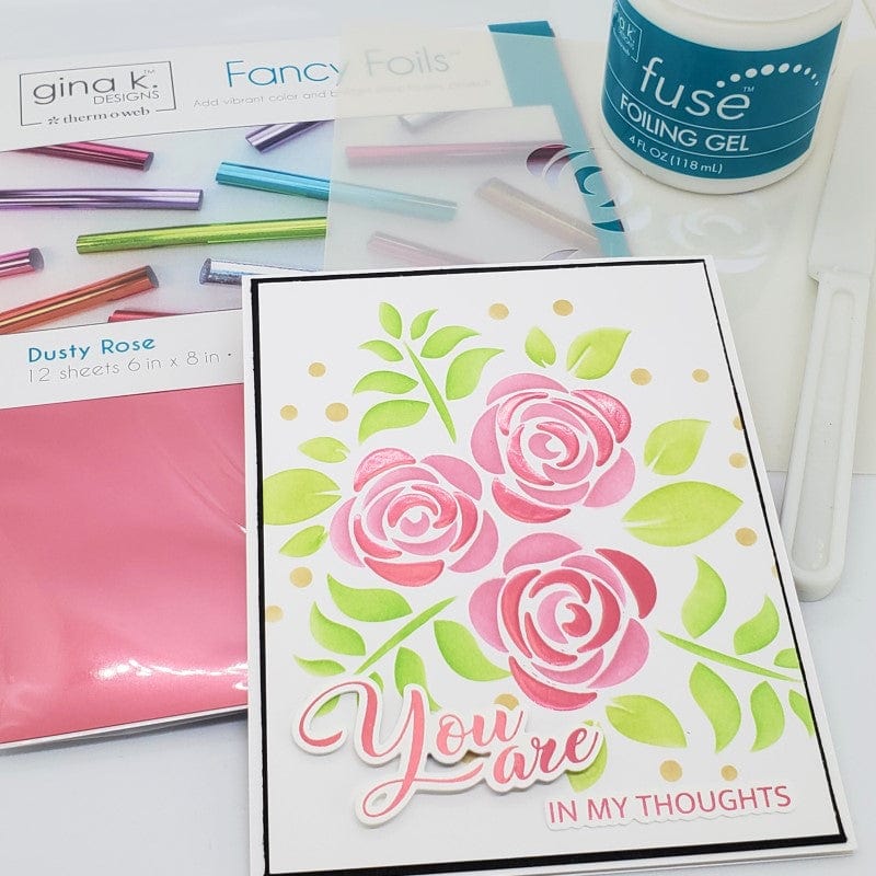 HeatnBond Gina K. Designs Fancy Foil transfert Dusty Rose mat 12 feuilles