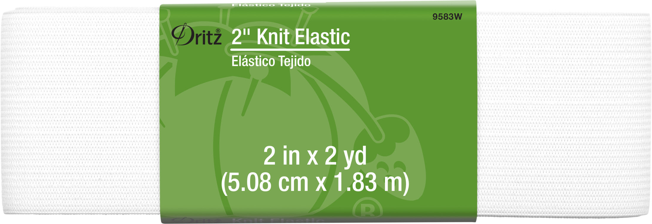 Dritz 9583W élastique tricot blanc 5 cm 2 yards maille souple