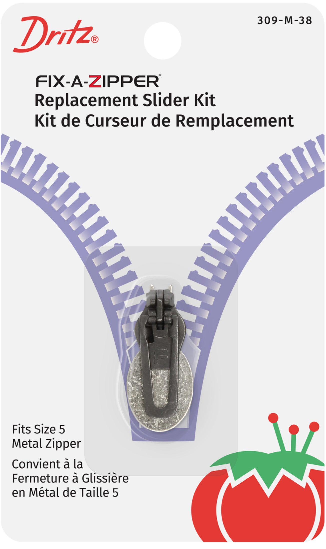 Dritz Fix-A-Zipper curseur métal taille 5 laiton antique