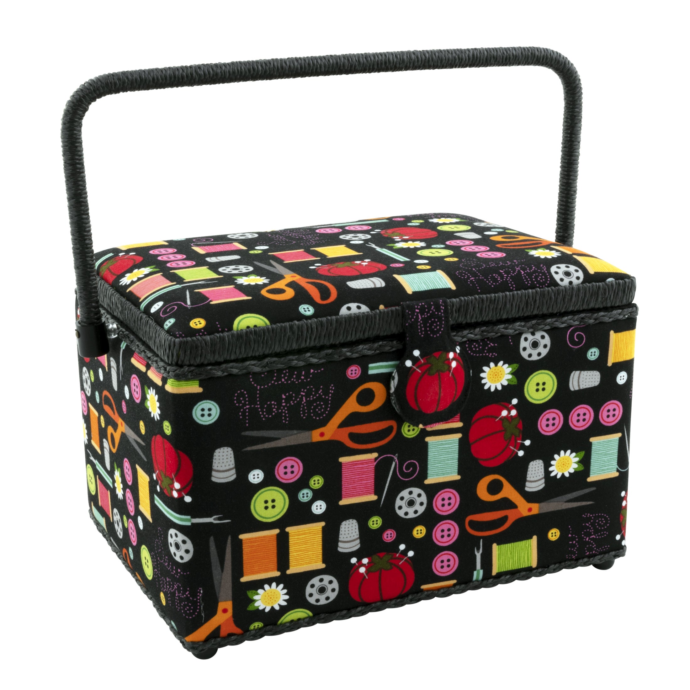 Dritz Sewing Baskets panier couture rectangulaire grand noir mercerie