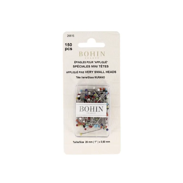 Bohin Épingles tête verre 26 mm x150 petites têtes