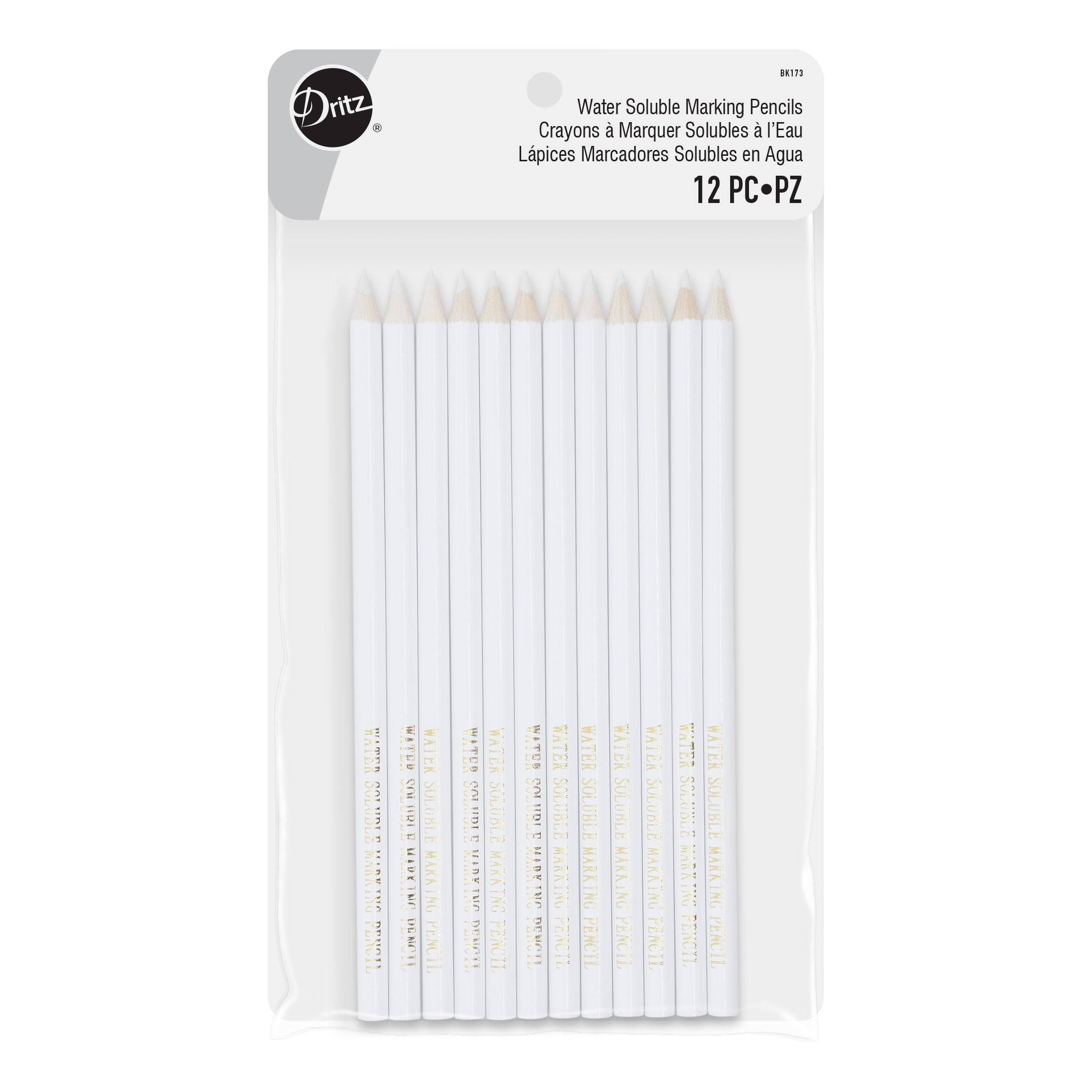 Dritz Marking Crayons Marquage Blanc Hydrosoluble 12 pc