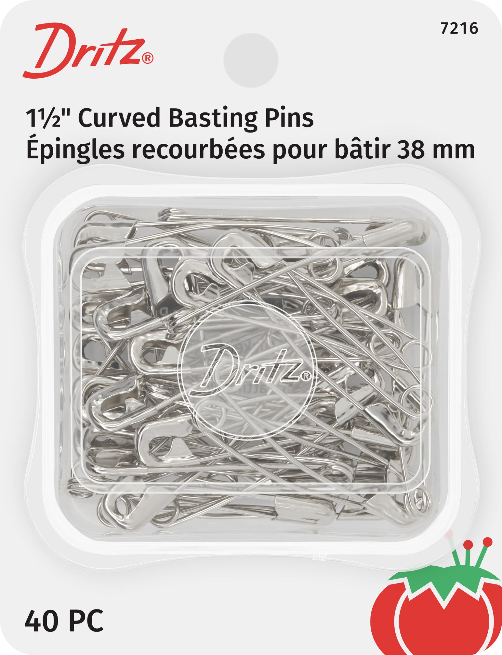 Dritz Épingles de sûreté courbes 7216 38 mm x40 nickel