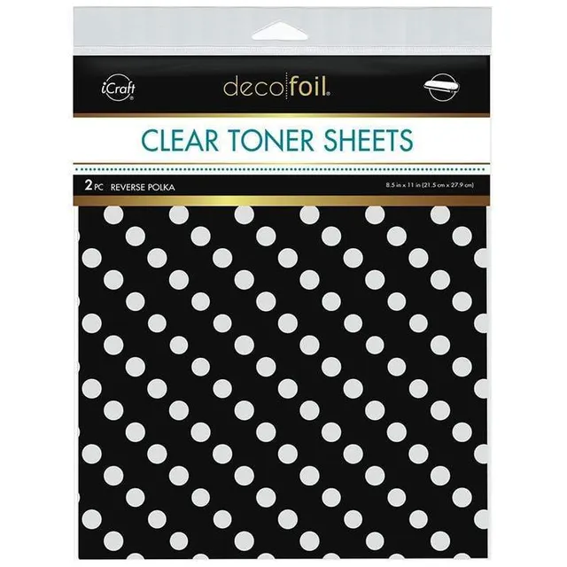 Deco Foil Clear Designer feuille toner Reverse Polka 2 feuilles