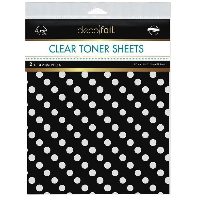 Deco Foil Clear Designer feuille toner Reverse Polka 2 feuilles
