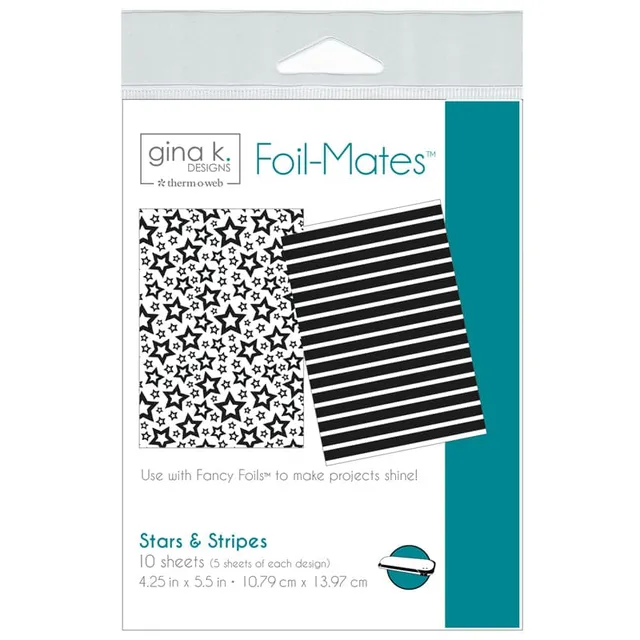 HeatnBond Gina K. Designs Foil-Mates Stars Stripes 10 feuilles