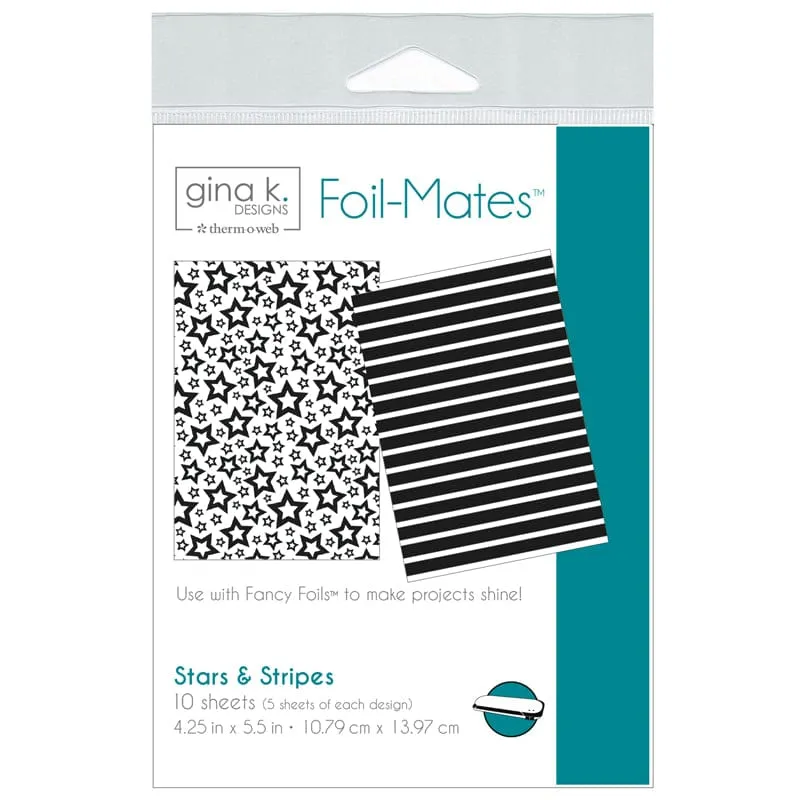 HeatnBond Gina K. Designs Foil-Mates Stars Stripes 10 feuilles