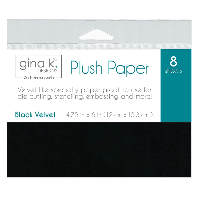 Gina K. Designs Plush Papers papier velours noir 12x15,2 cm 8 feuilles