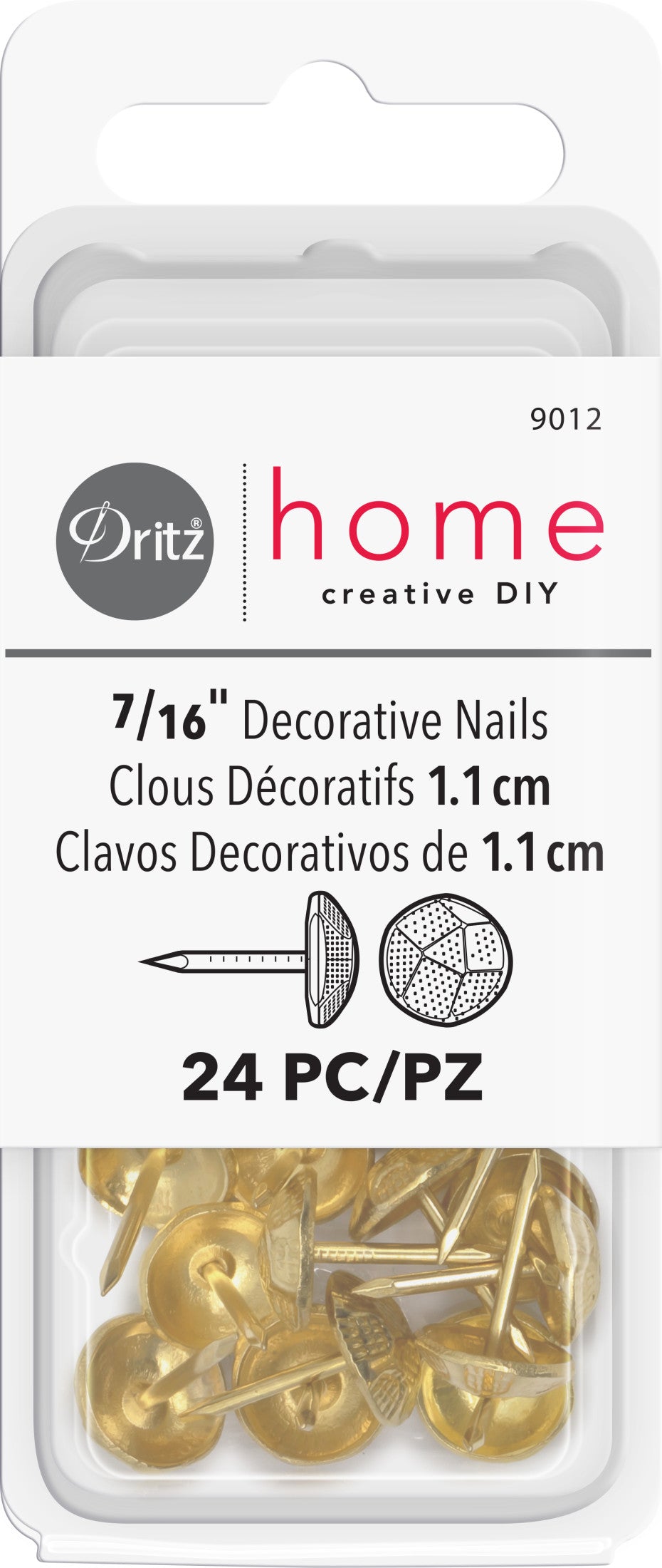 Dritz Home clous tapissier texturés 11mm noir 24pc