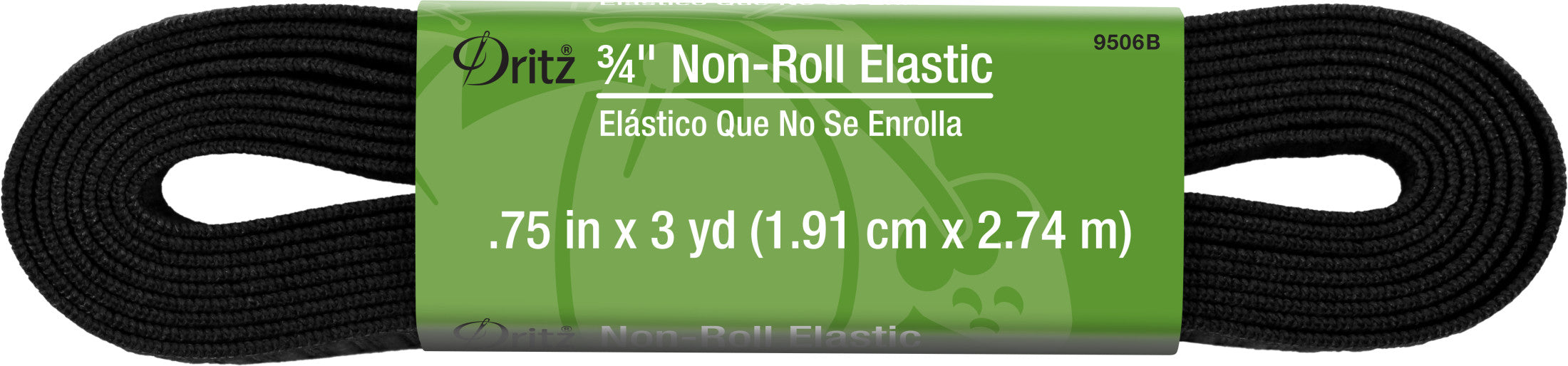 Dritz Elastics 3/4 pouce élastique tissé noir anti-roule