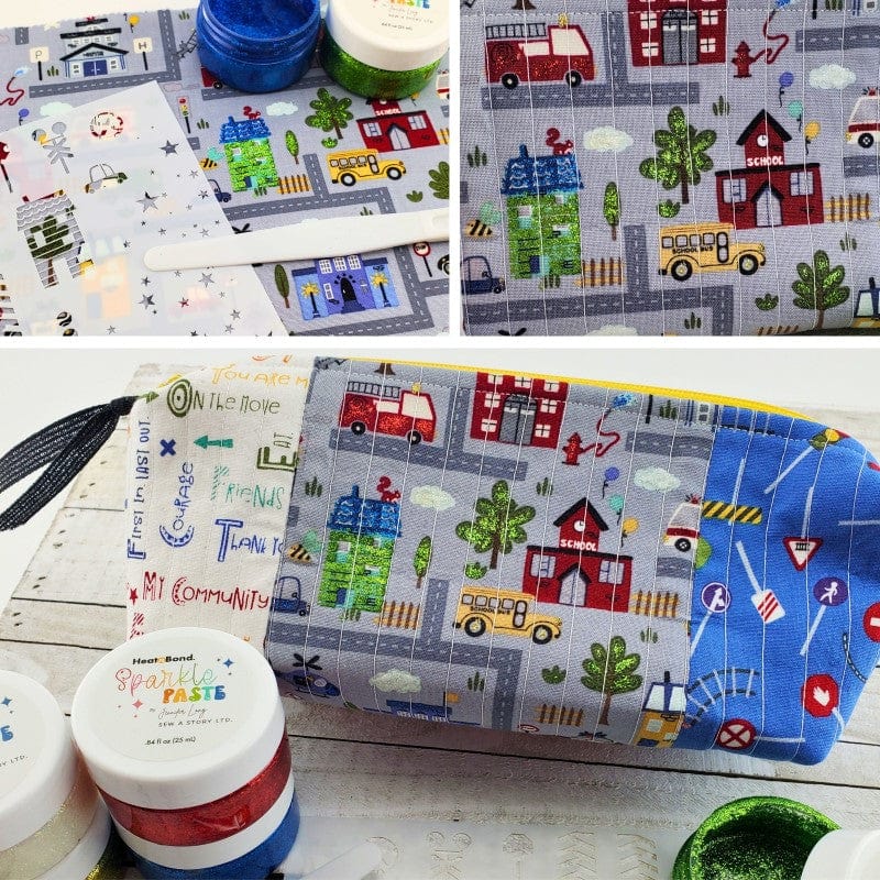HeatnBond Sew a Story pochoir It Takes a Village 15x15 cm