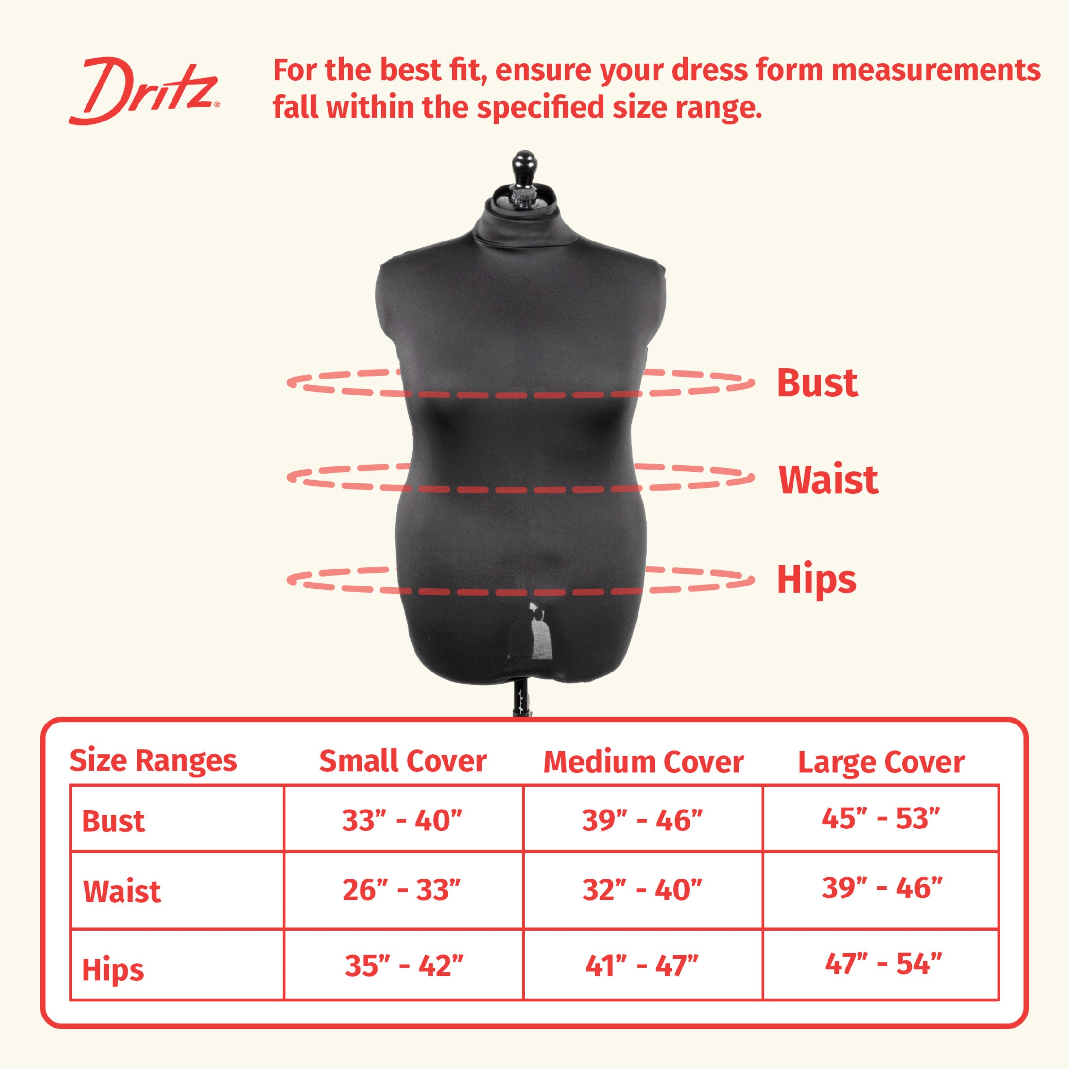 Dritz Dress Forms Housse Mannequin Polyester taille S