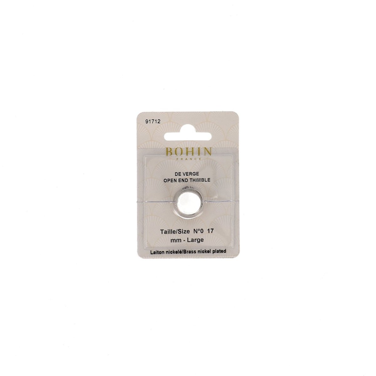 Bohin Confection 15,7 mm dé tailleur ouvert laiton