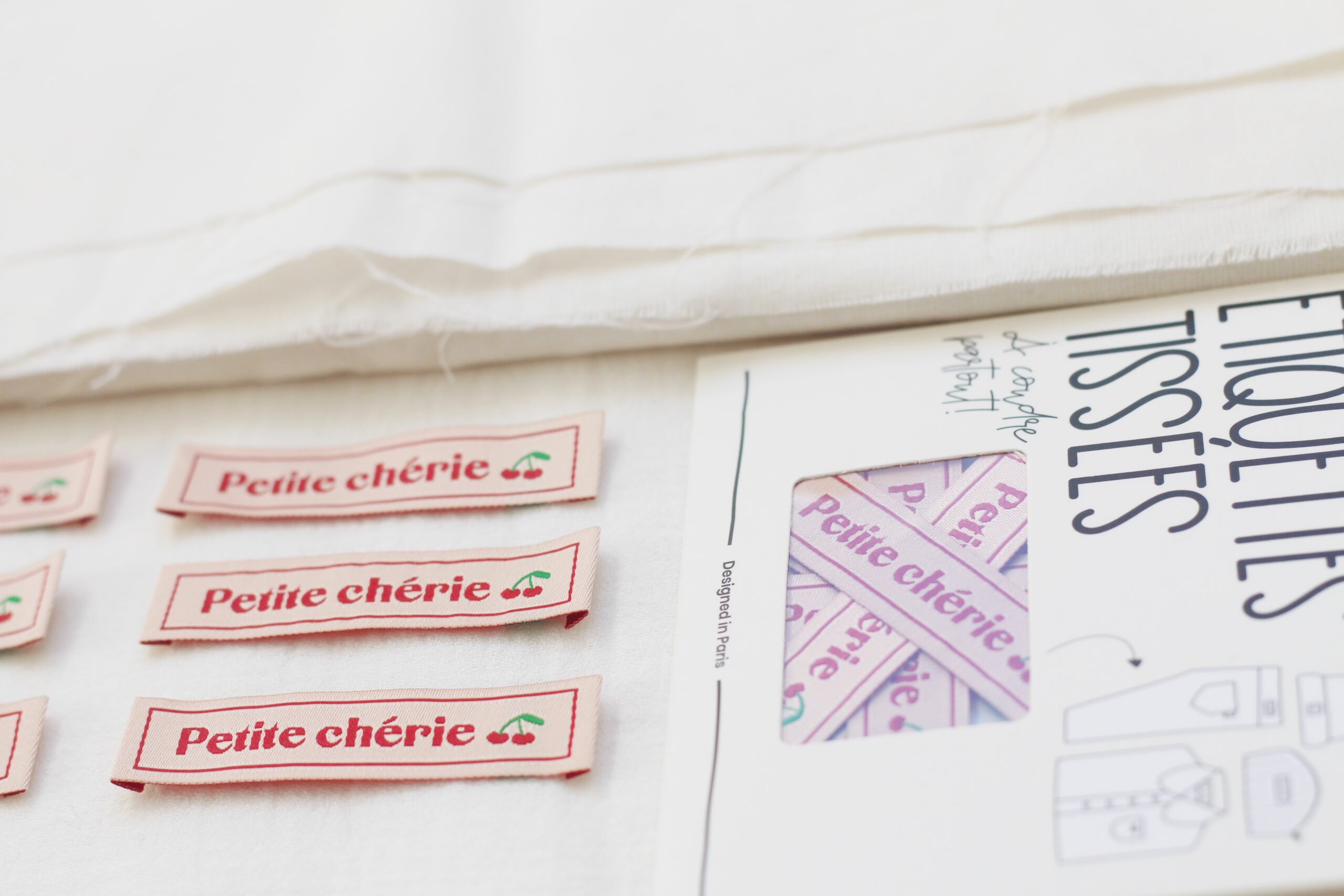 La Petite Maison Couture Petite chérie T.2 étiquettes tissées x6 rose