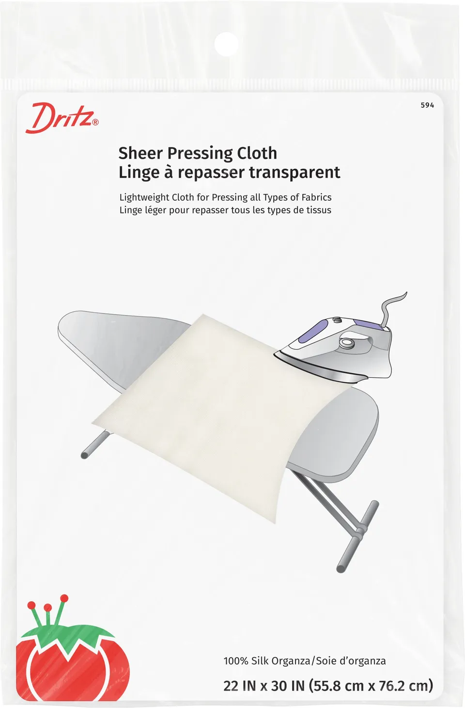Dritz Pattemouille Soie Organza 56x76cm Repassage Tissu