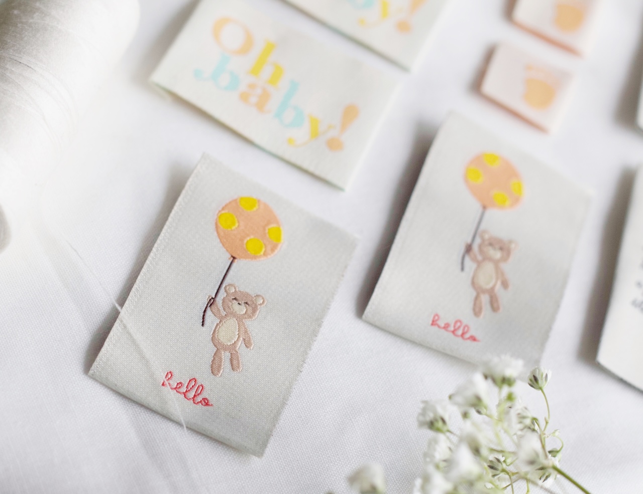La Petite Maison Couture Oh Baby! x8 étiquette à coudre pastel naissance