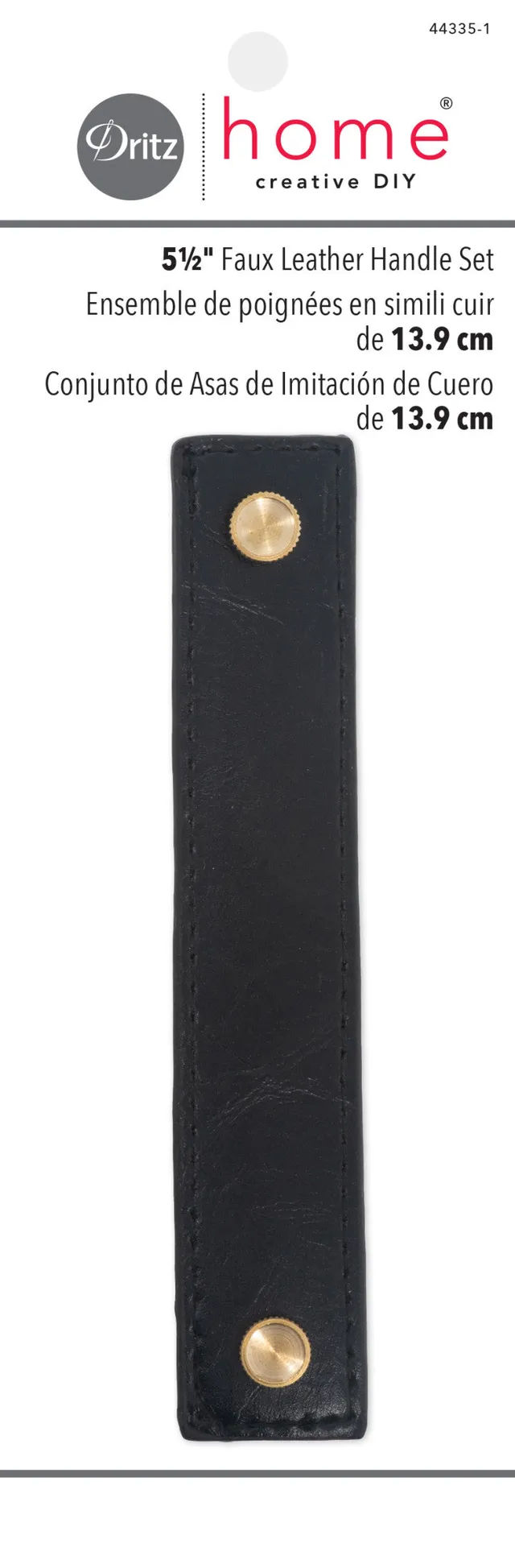 Dritz Home poignée simili cuir marron 14 cm