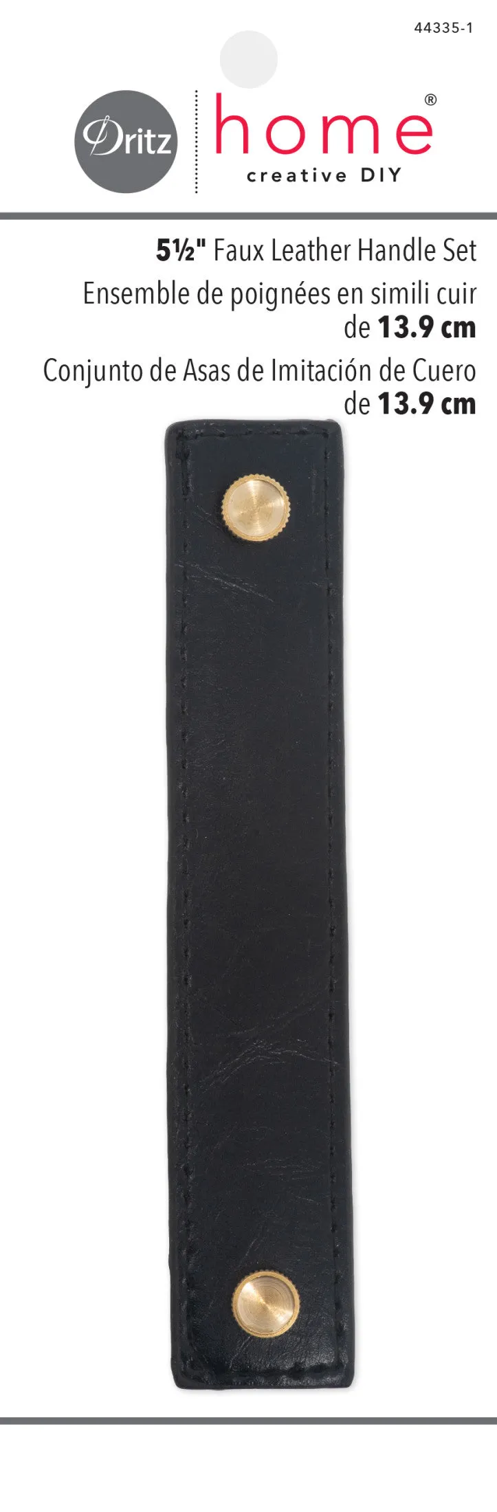 Dritz Home poignée simili cuir marron 14 cm