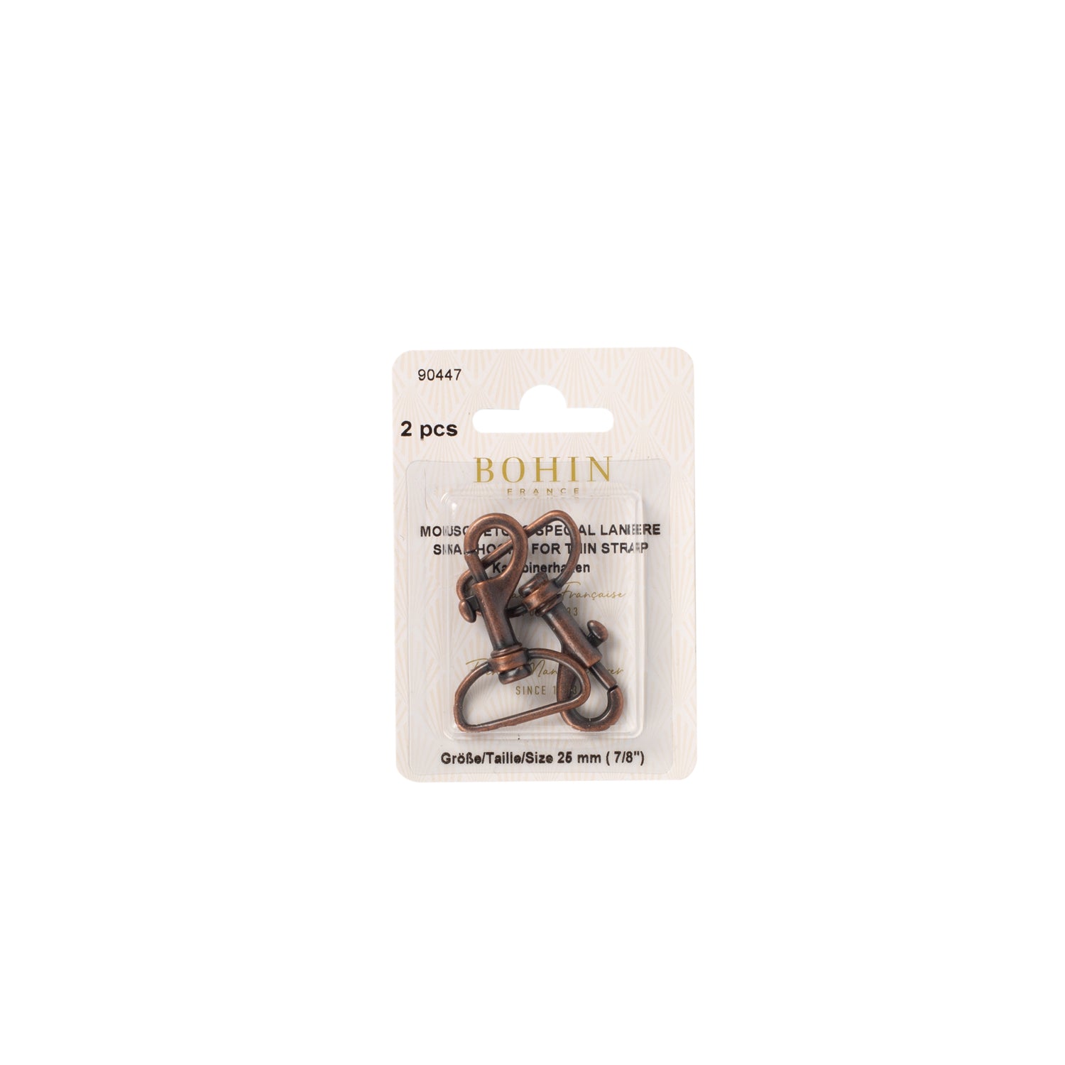 Bohin Accessoires de sac mousqueton sangle 25 mm x2 acier