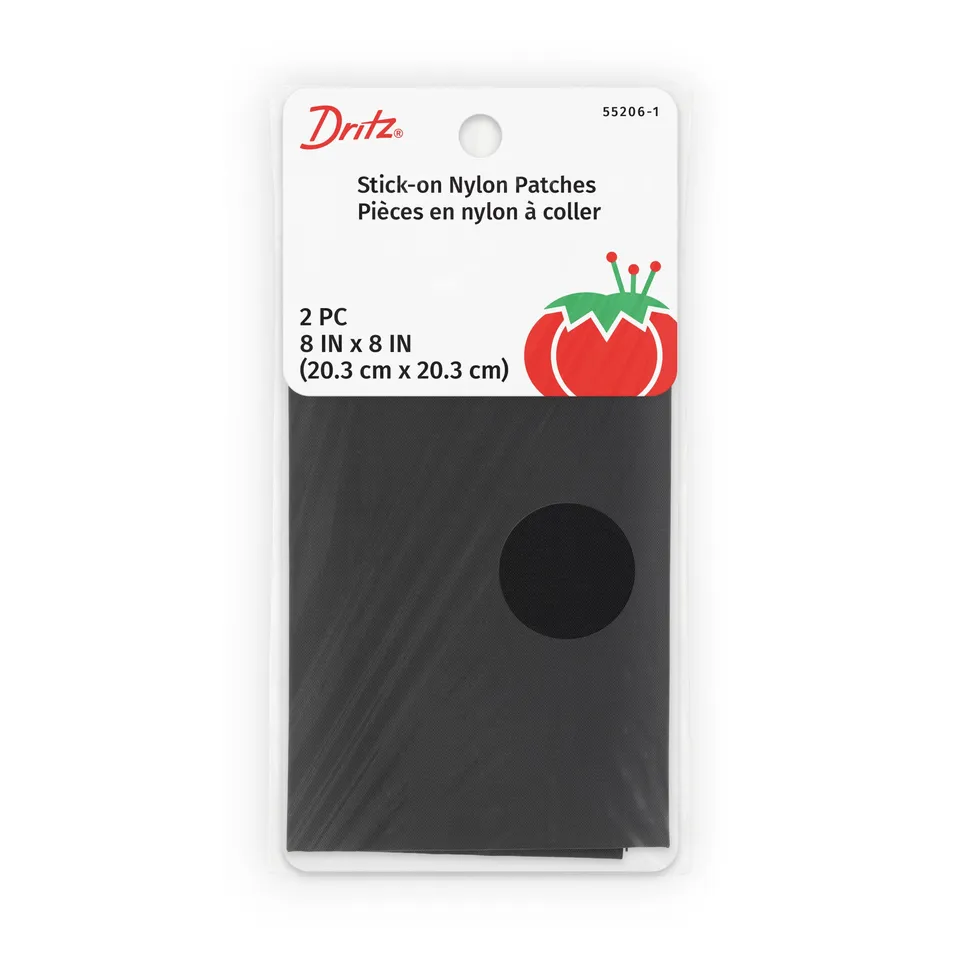 Dritz patch nylon noir autocollant 20x20 cm 2 pcs