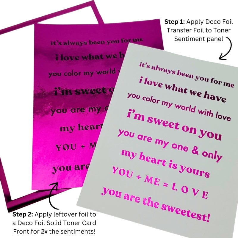 HeatnBond Deco Foil Toner Sheets papier foil Lots of Love 8 feuilles