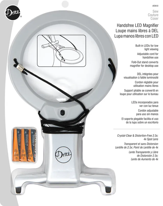 Dritz loupe LED mains libres x2,5 couture