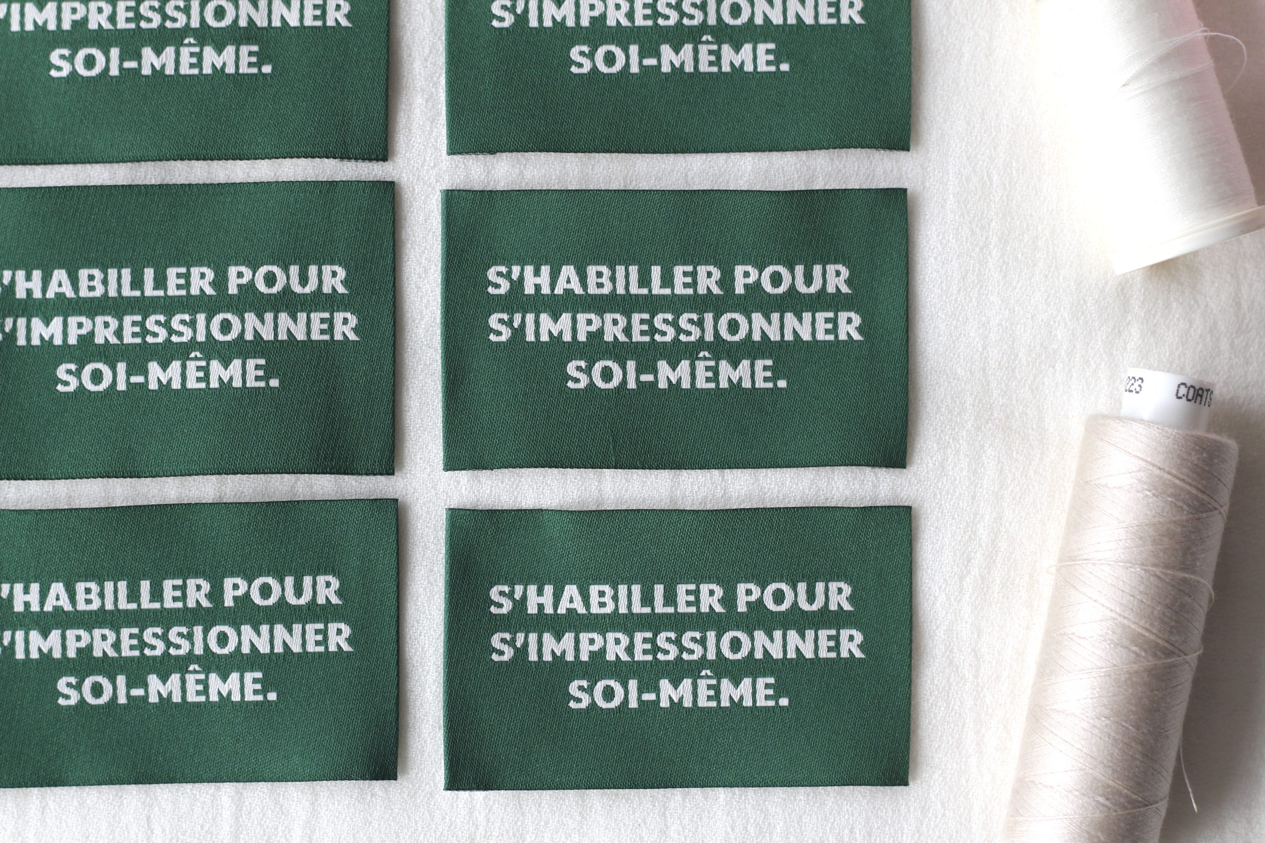 La Petite Maison Couture S'impressionner étiquette à coudre x8 vert