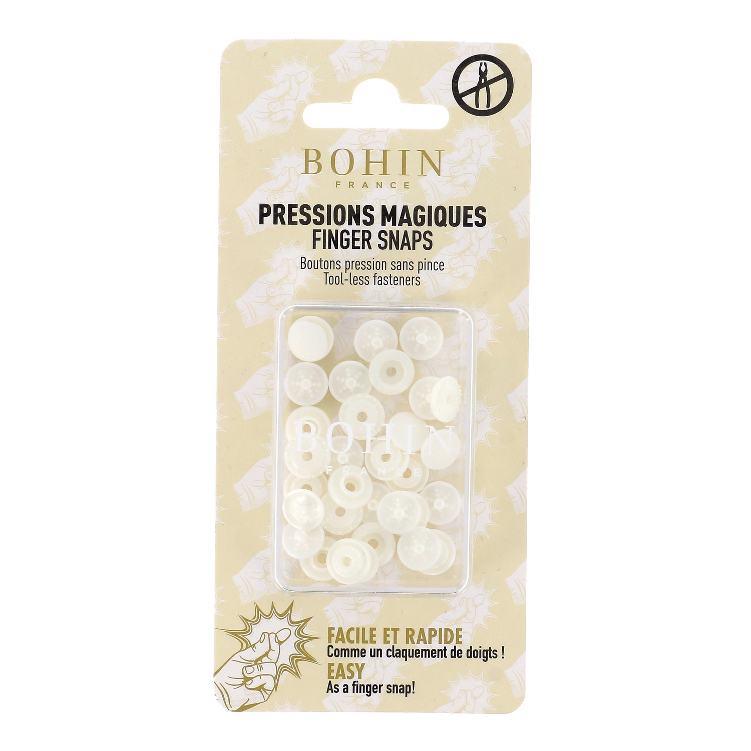 Bohin Pressions magiques bouton pression 9 mm mauve