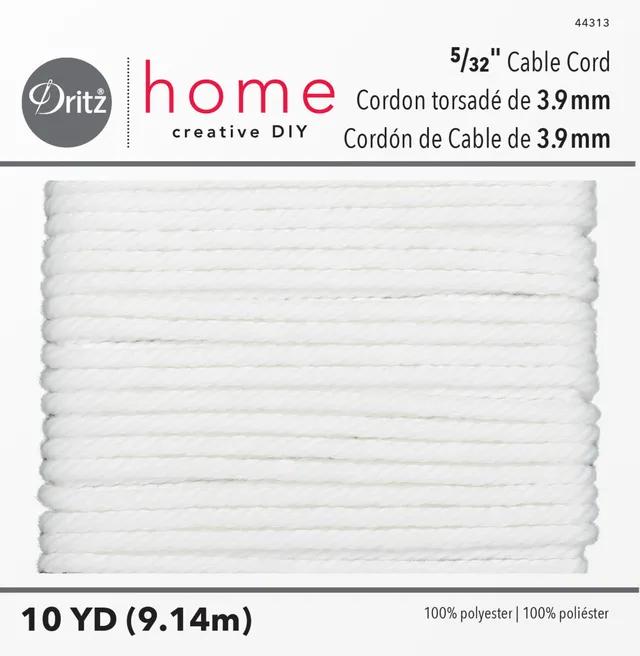 Dritz Cordon blanc 5/32" x 10yd polyester passepoil tissu