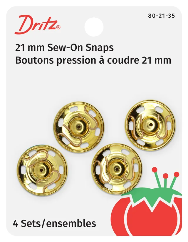 Dritz Fasteners Boutons pression à coudre T10 nickel x4