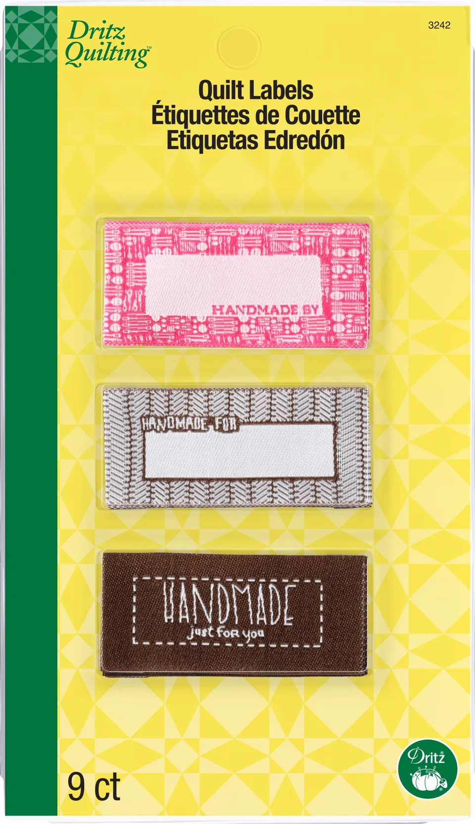 Dritz Quilting étiquettes à coudre assorties 9 pc