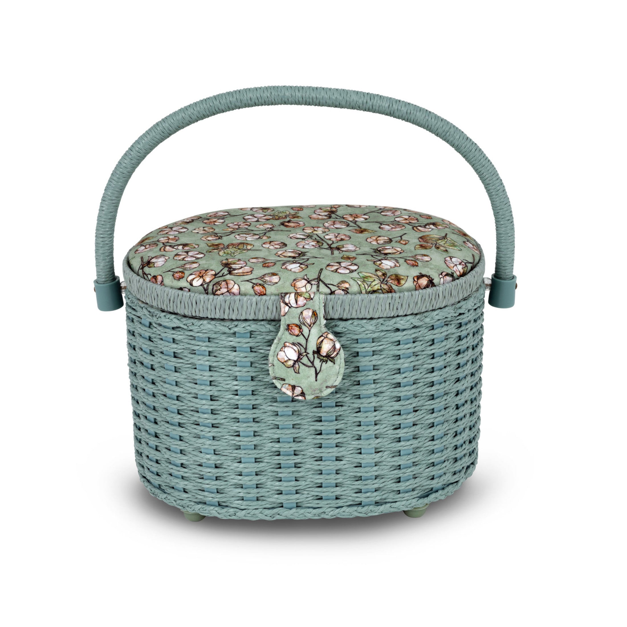 Dritz panier couture ovale petit vert floral 24 cm