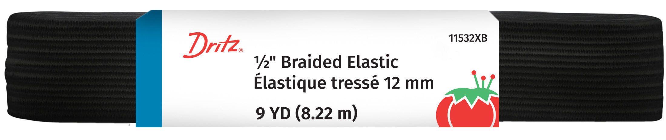Dritz Elastics Élastique Tressé Noir 12 mm Couture