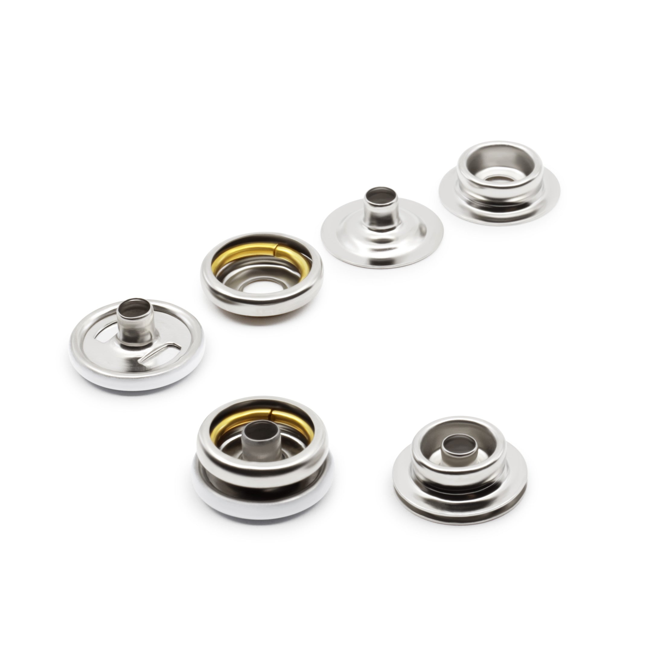 Dritz boutons pression métal 15 mm blanc 7 jeux