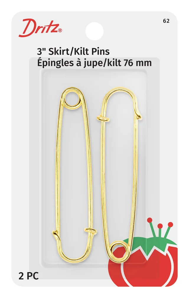 Dritz Épingle kilt jupe 75 mm nickel 2 pc