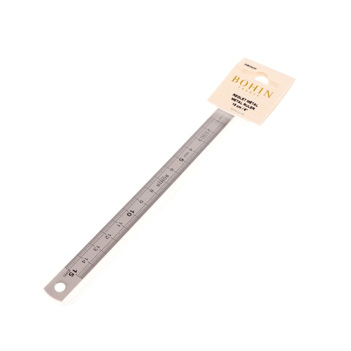 Bohin Mesure Règle Métal 30 cm – Réglet Couture Double Graduation