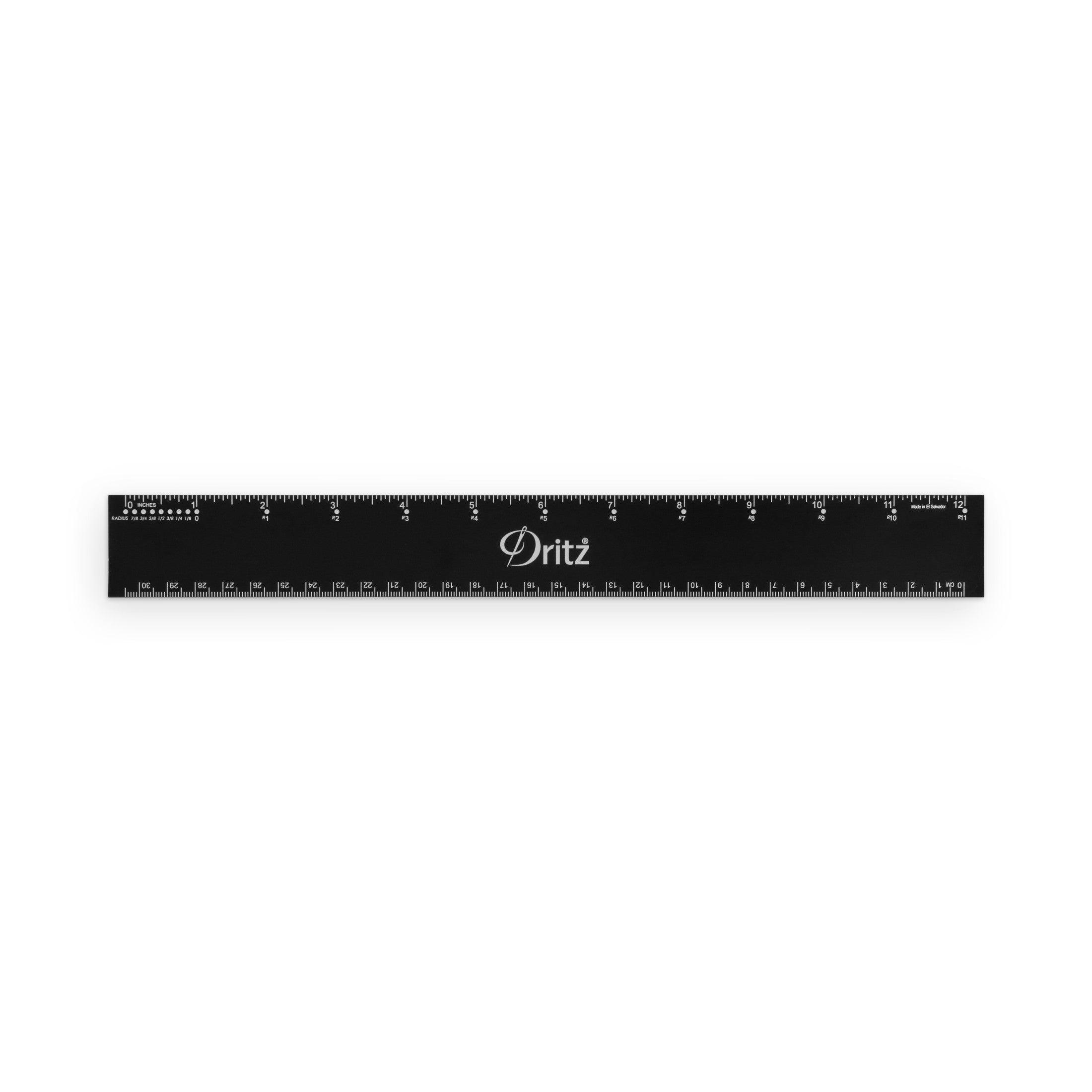 Dritz 44088 règle patchwork 30 cm aluminium noir
