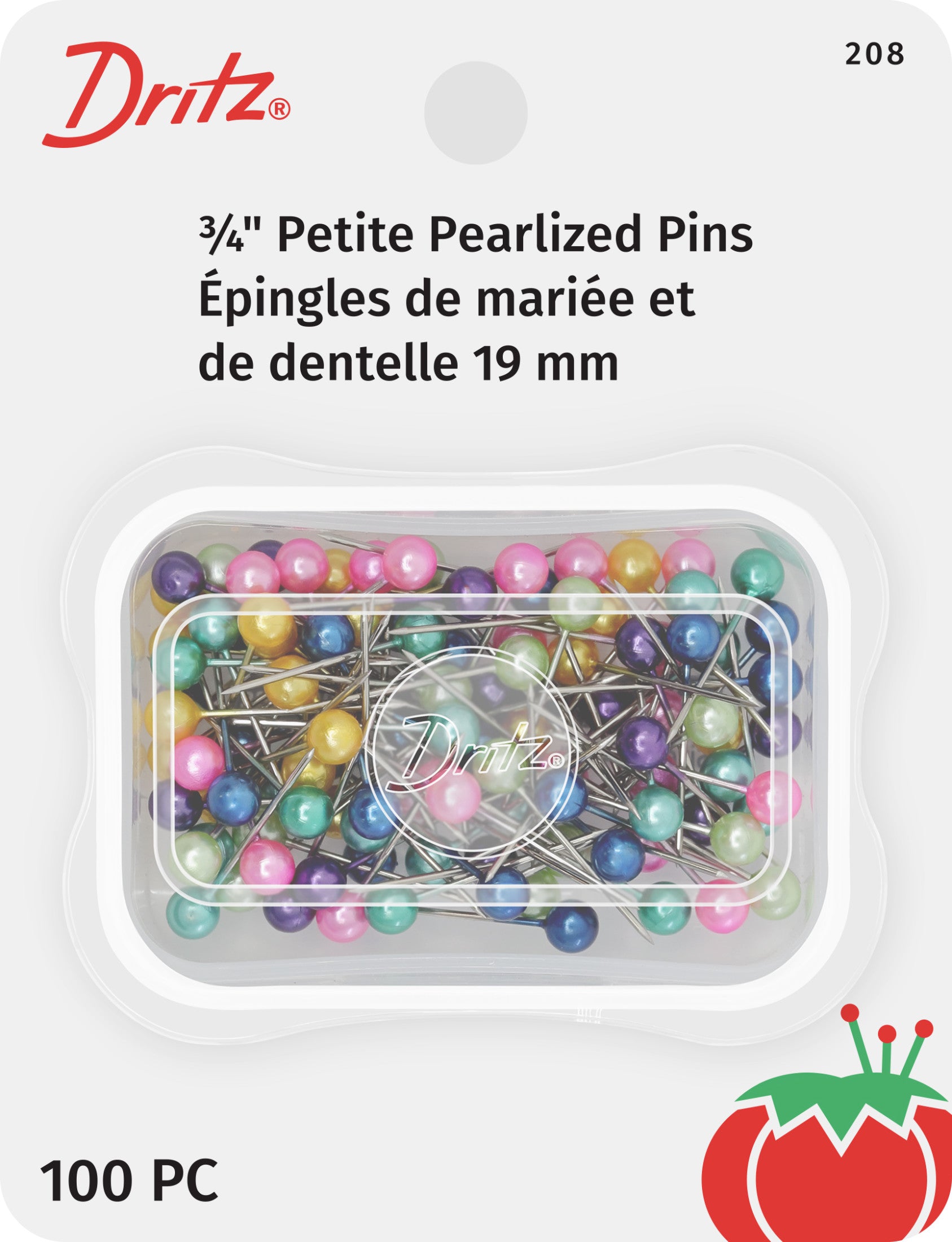 Dritz 208 épingles nacrées 19 mm 100 pcs