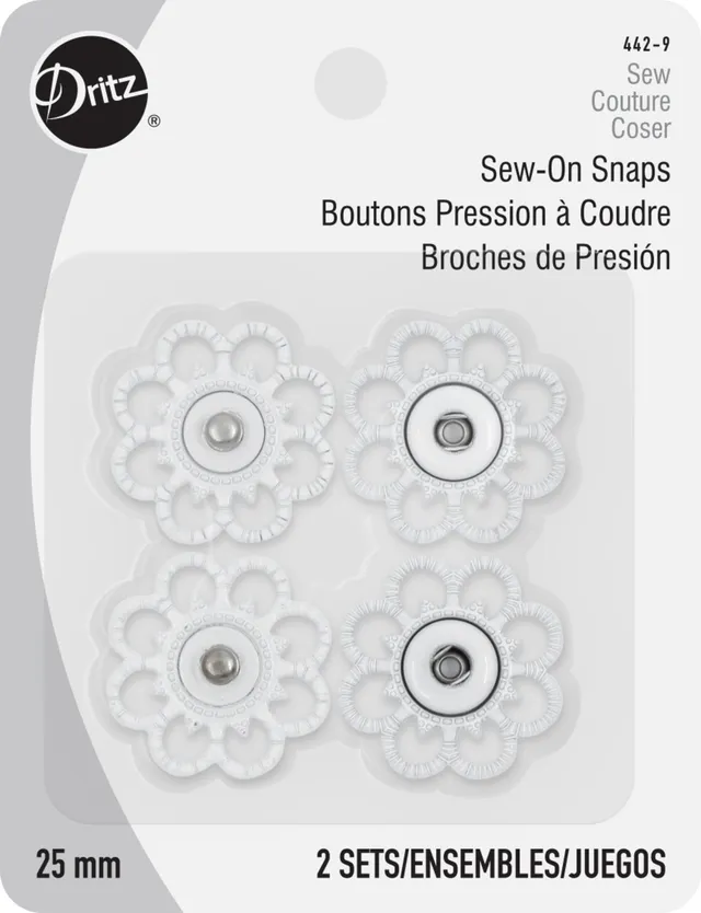 Dritz Fasteners Boutons pression à coudre 25 mm Blanc 2 pcs